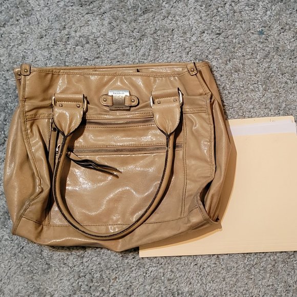 Beige Multi Zipper, Pockets Functional Purse - Picture 3 of 3
